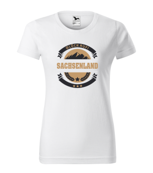 Damen T-Hemd "Glück Auf Sachsenland", lieferbar in 7 Farben und XS-2XL
